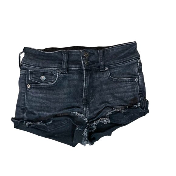 (5 for 25 ) American Eagle Next Level Stretch Shortie Denim Cut Offs size 00 - Picture 5 of 5